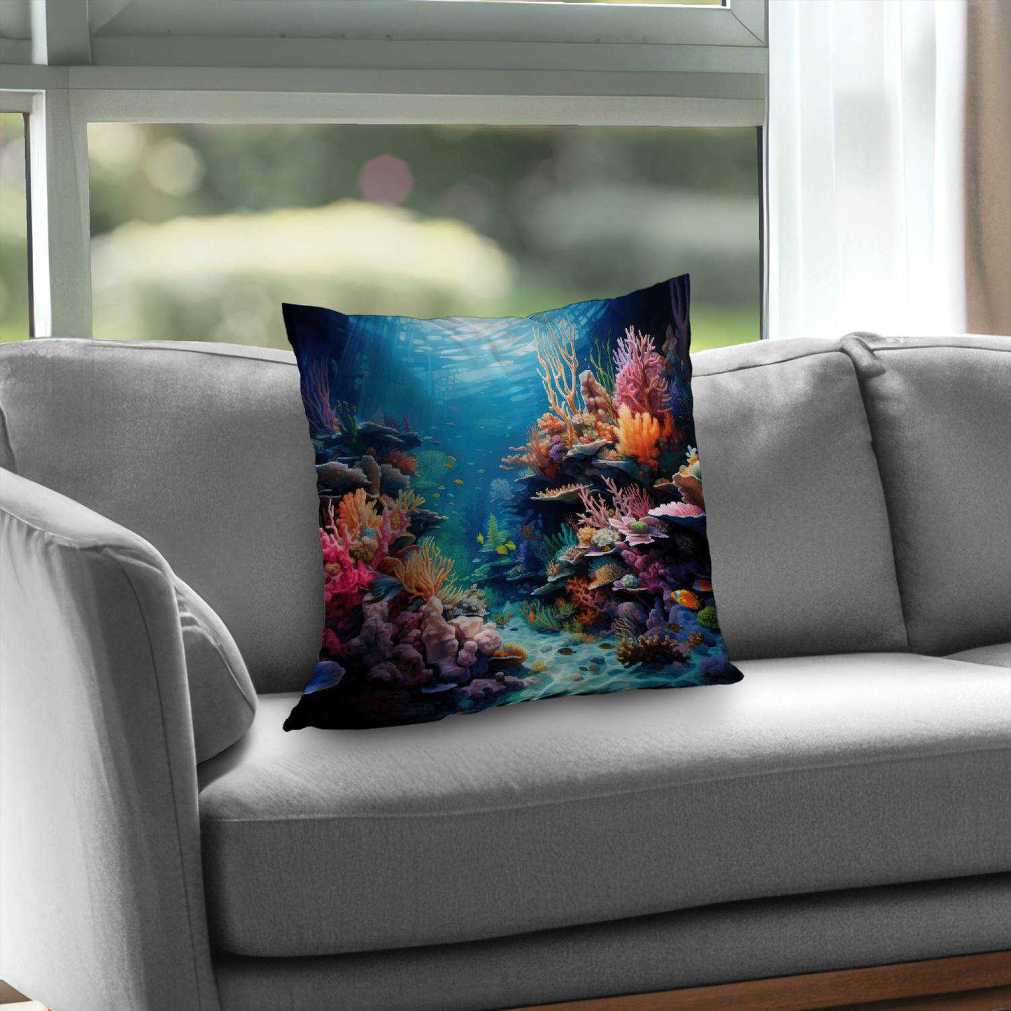 Coral Poly Twill Throw Pillow - Stylish Home Decor Accent