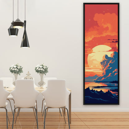 Orange and blue - 36"x36" Framed canvas