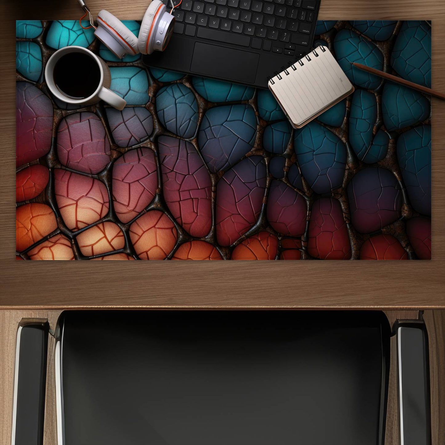 Oily leather - Desk mat - Print on demand