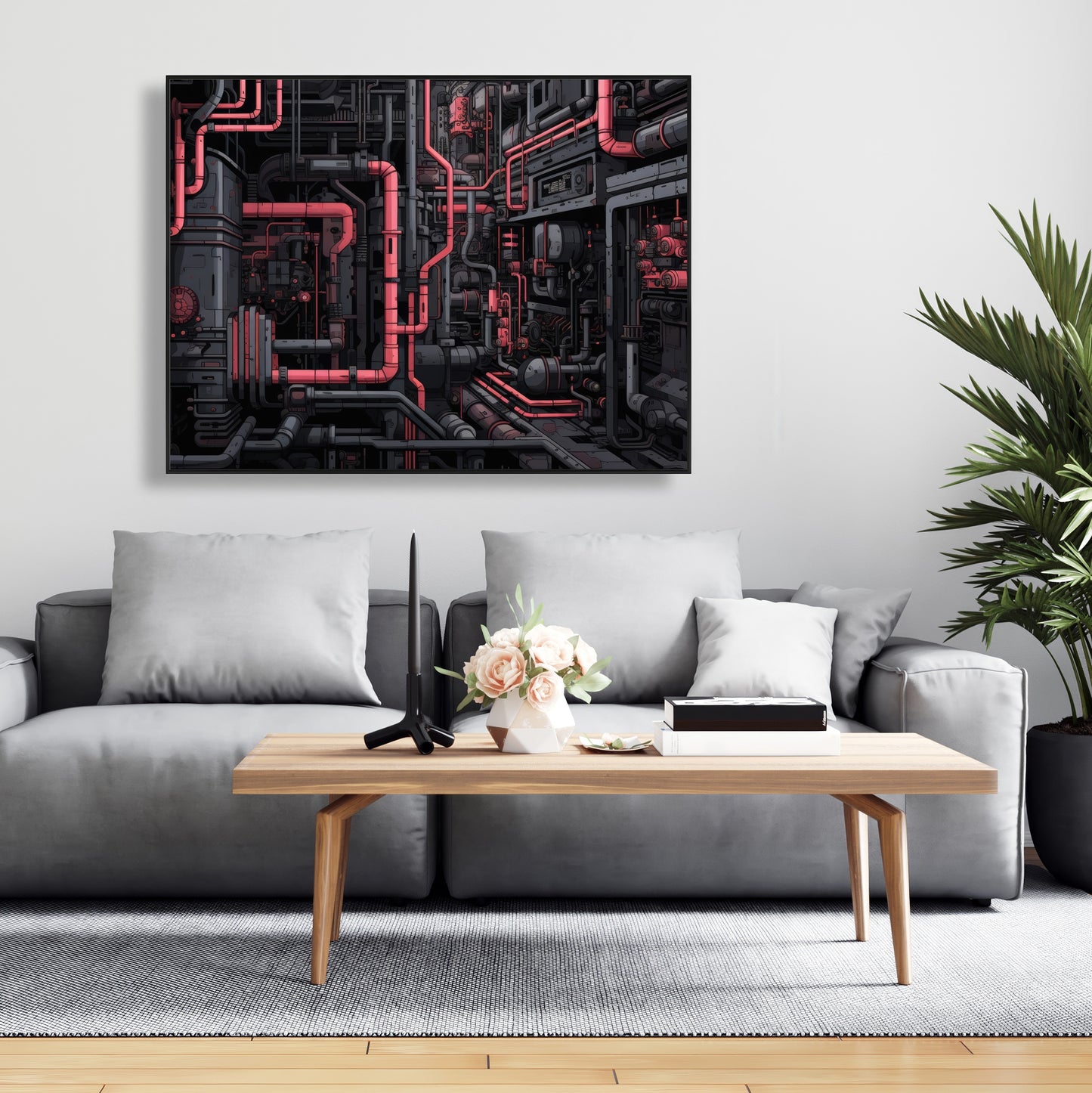Tubular nightmare - Framed Canvas - Print on demand