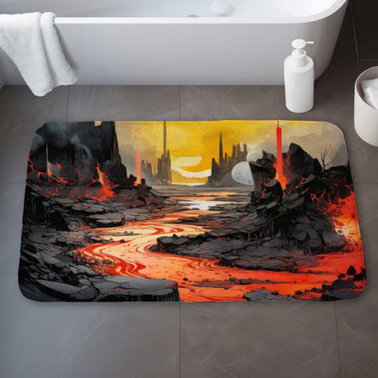 Tapis de bain carbonisé | Tapis élégant pour la décoration de la salle de bain
