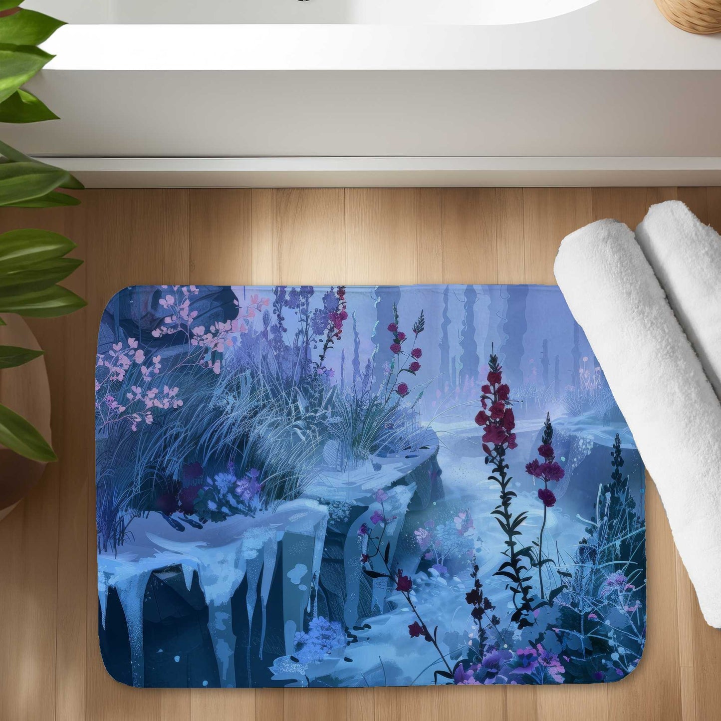 Valley of Ice Bath Mat | Stylish Home Decor Rug