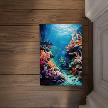 Coral Blue Indoor Outdoor Door Mat - Stylish Home Decor