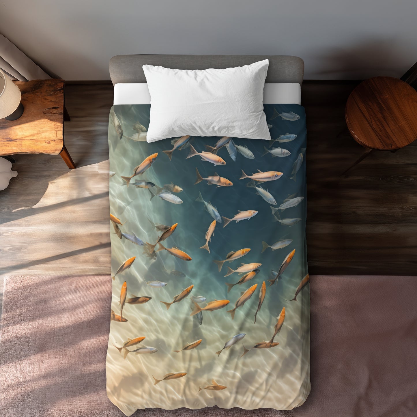 Away from the sand Turquoise Duvet Cover | Home Decor