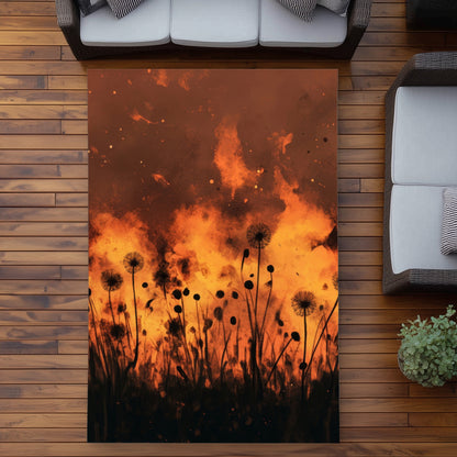 Ablaze Black Outdoor Area Rug - Stylish Home Decor Accent