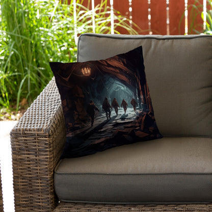 The catacombs Turquoise poly twill throw pillow - home decor
