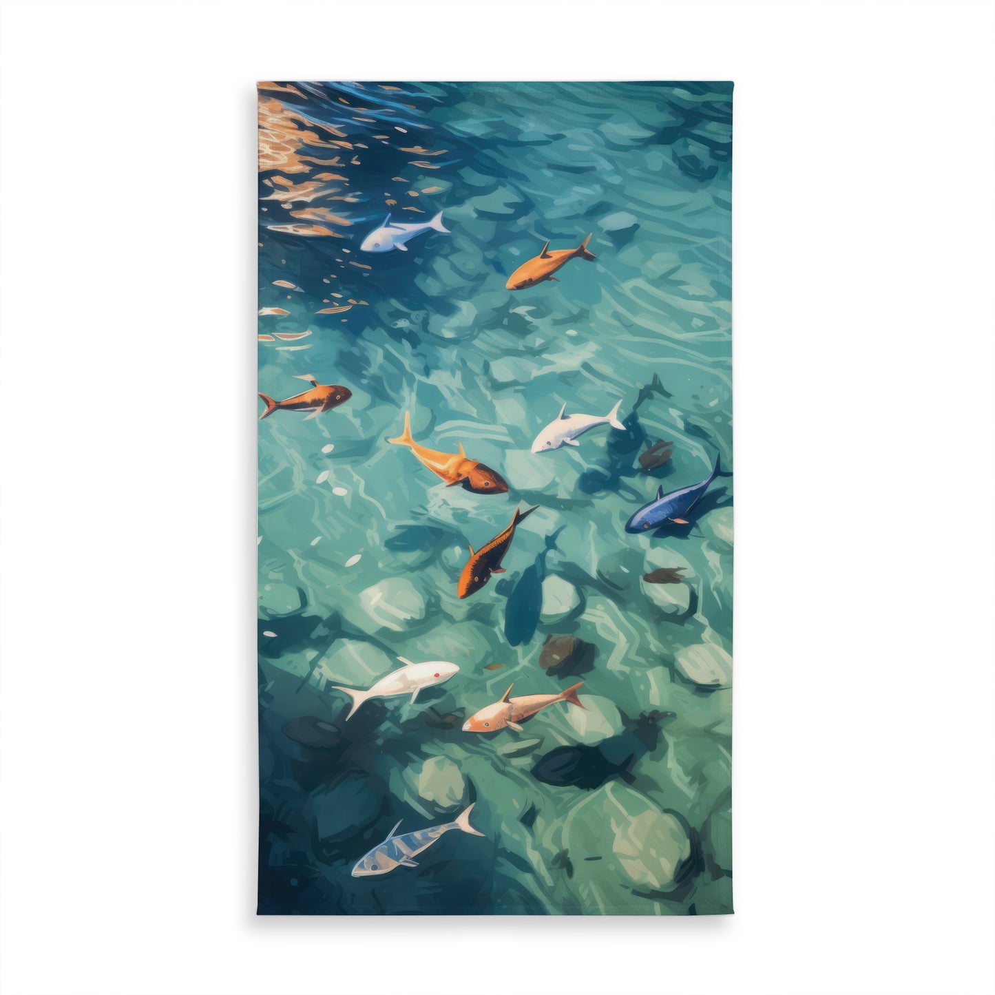 Caustic Fish Beige Indoor Outdoor Tablecloth | Home Decor