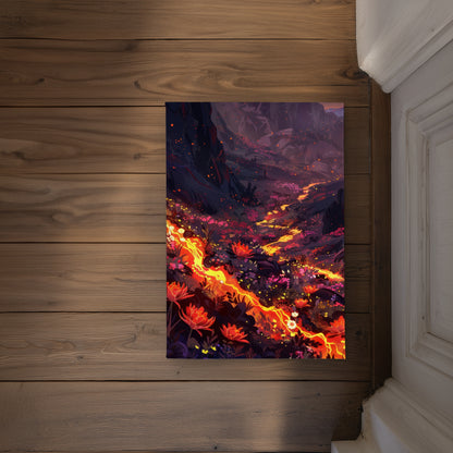 Bloom and Eruption Red Indoor Outdoor Door Mat | Home Decor