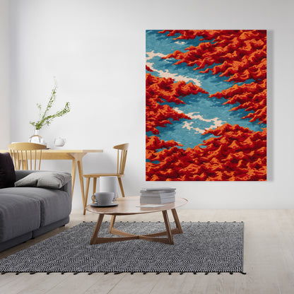 Red Mounds - White Canvas Home Decor for Stylish Interiors