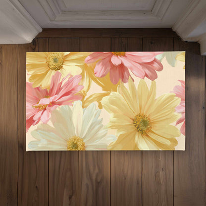 Sunlit Daisy Dream Door Mat - Indoor Outdoor Home Decor