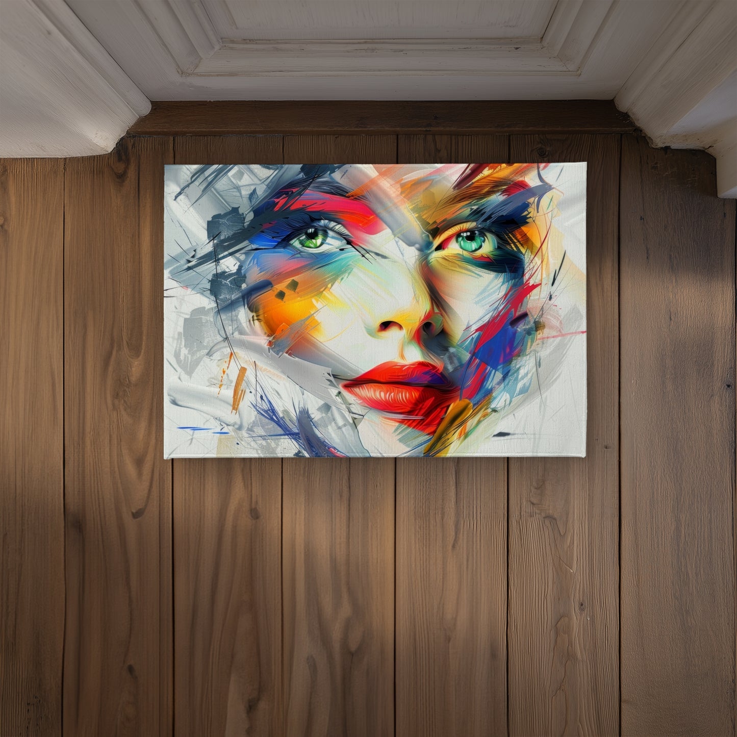 Abstract Look White Indoor Outdoor Door Mat | Home Decor