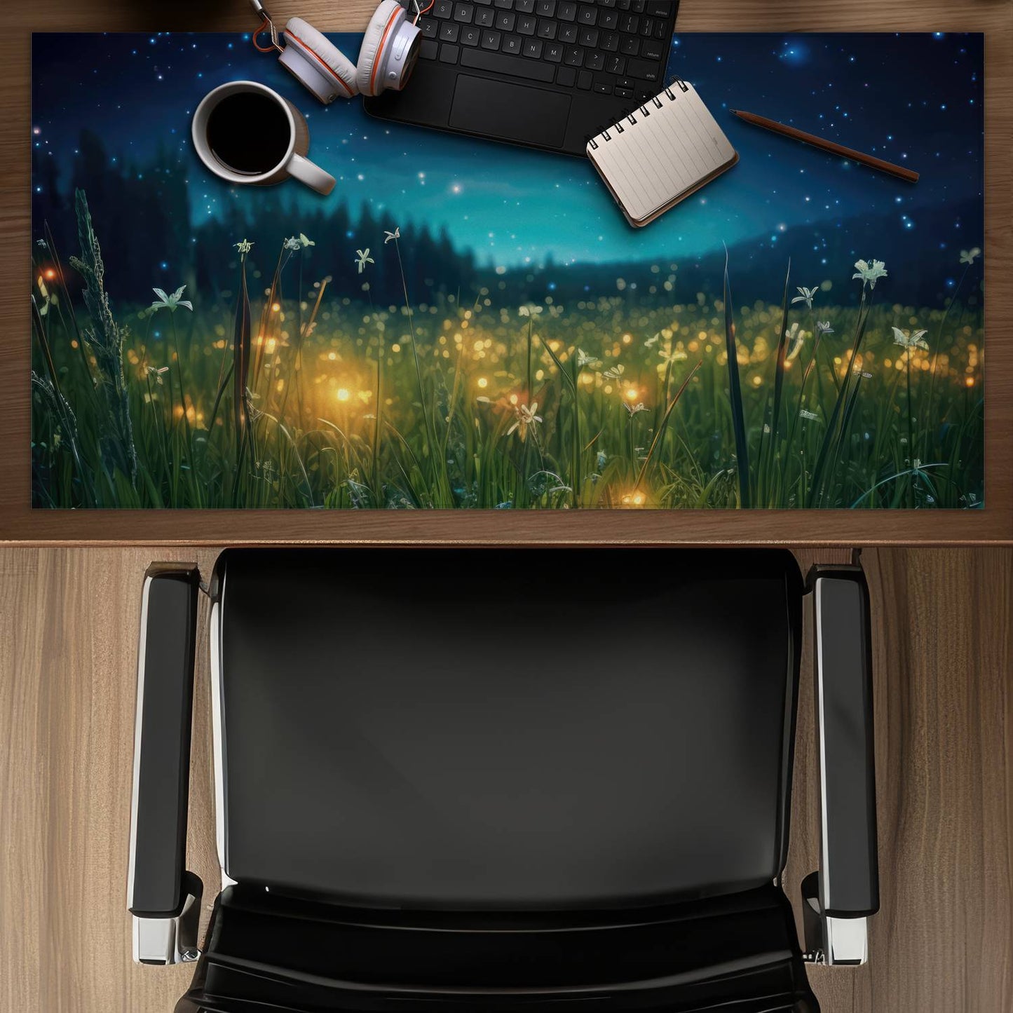 Fireflies at night - Desk mat - Print on demand