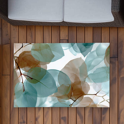 Translucent Leaves - Brown Outdoor Area Rug for Home Decor