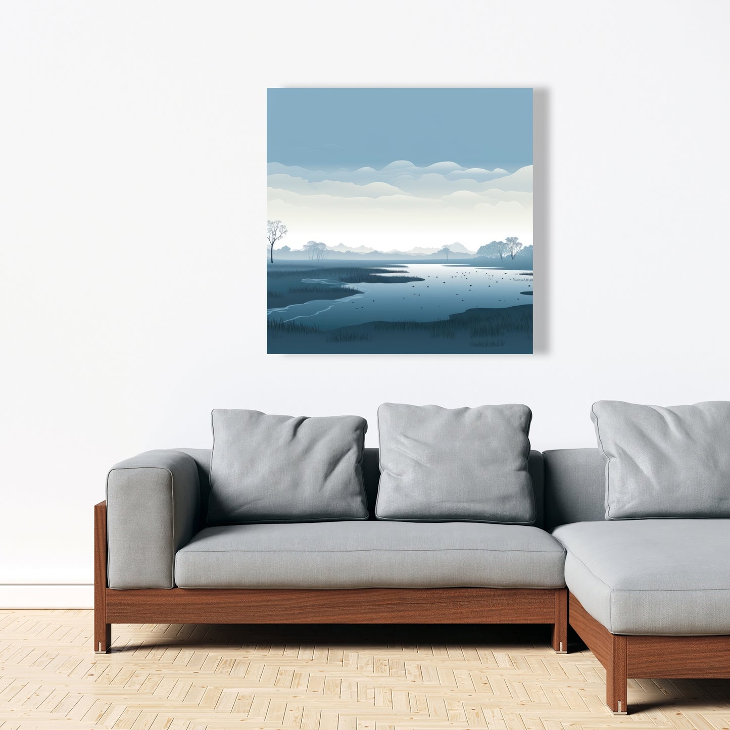 Minimalist Swamp - White Canvas Home Decor | Modern Art