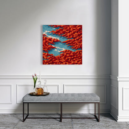 Red Mounds - White Canvas Home Decor for Stylish Interiors