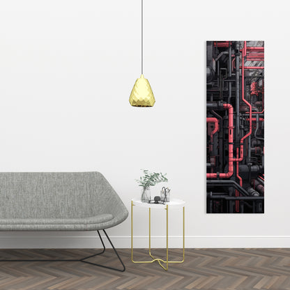 Tubular Nightmare - Gray Canvas Art for Home Decor