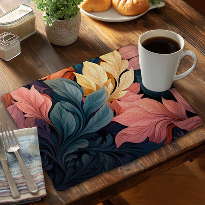 Pastel Bloom - Yellow Braided Polyester Placemat for Decor