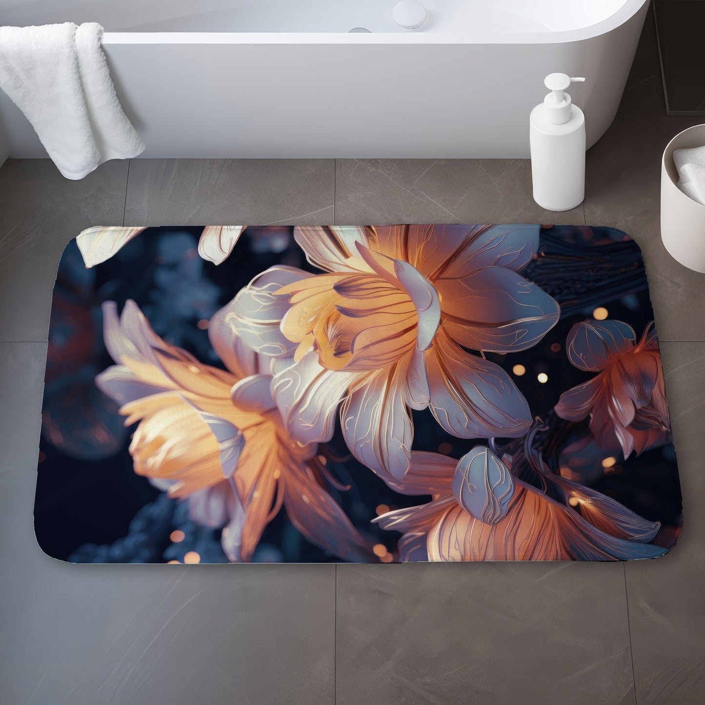 Pixie flowers - 17"x24" Bath mat
