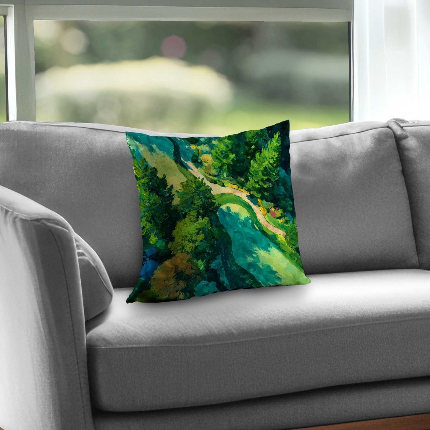 Coussin décoratif en sergé de polyester Peaceful Course | Accessoire de décoration intérieure