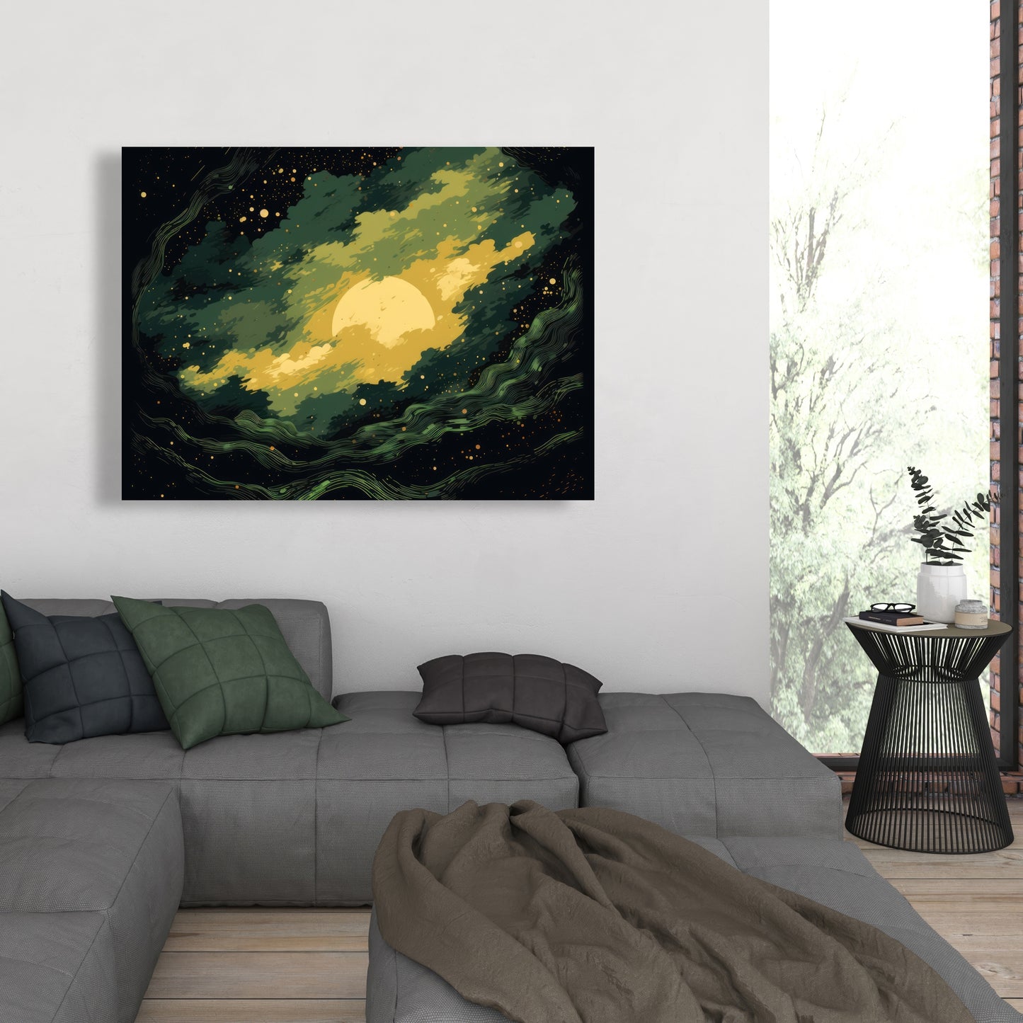 Cloudy Star - Yellow Canvas Home Decor for Bright Spaces