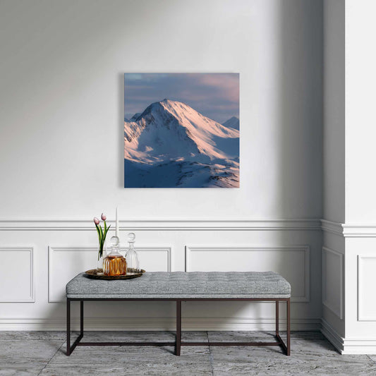 Icy Peaks - Black Canvas Wall Art for Home Decor