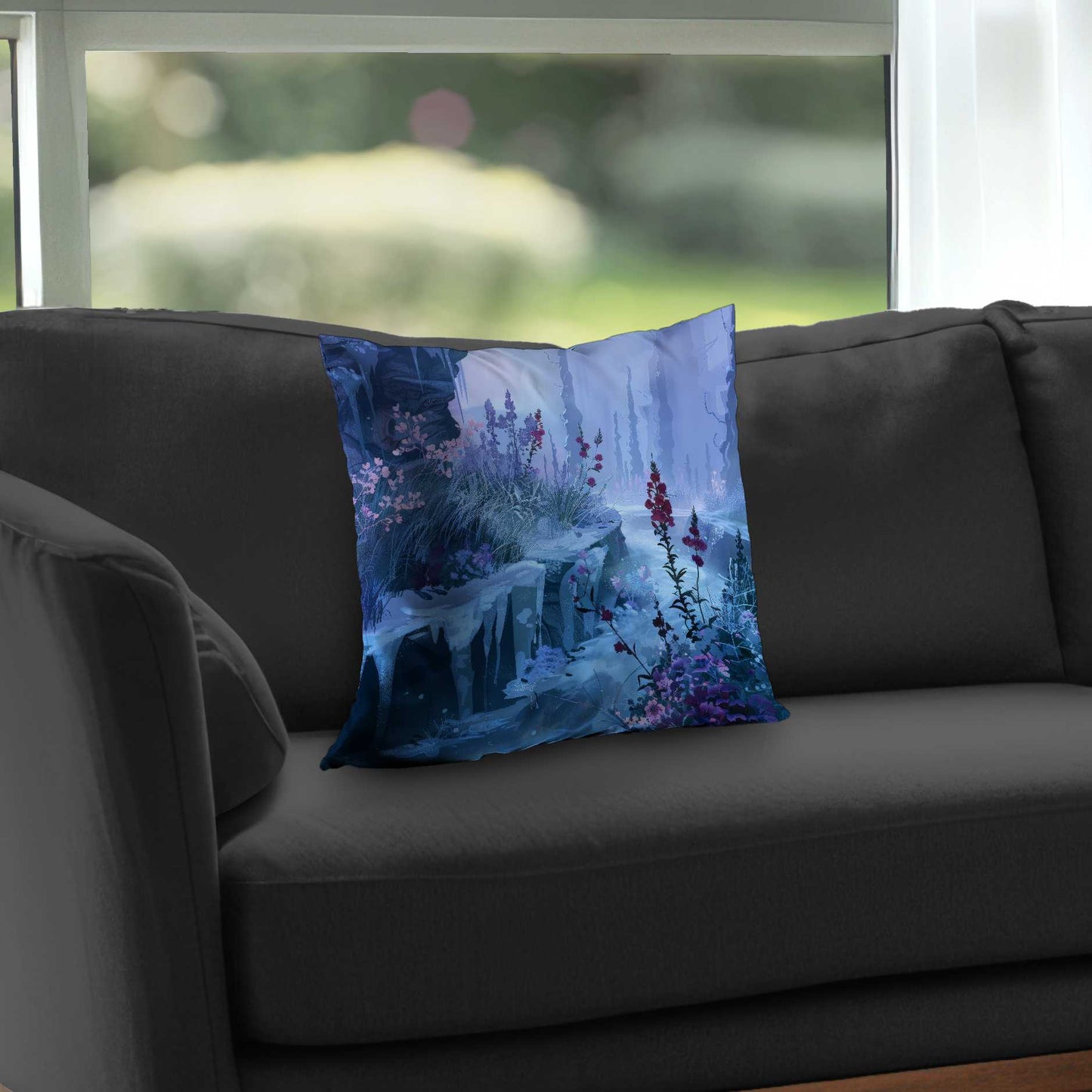 Valley of Ice Poly Twill Throw Pillow | Stylish Home Decor