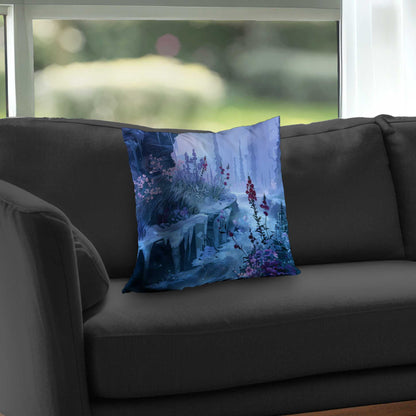 Valley of Ice Poly Twill Throw Pillow | Stylish Home Decor