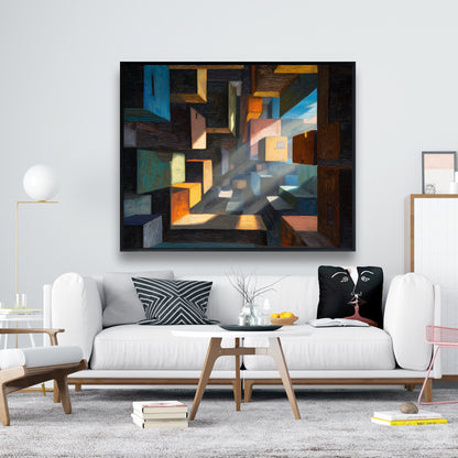Boxed up - 24"x24" Framed canvas