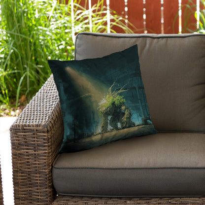 Coussin décoratif Golem en sergé turquoise | Garniture décorative