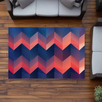 Heat Waves Red Outdoor Area Rug | Stylish Home Decor