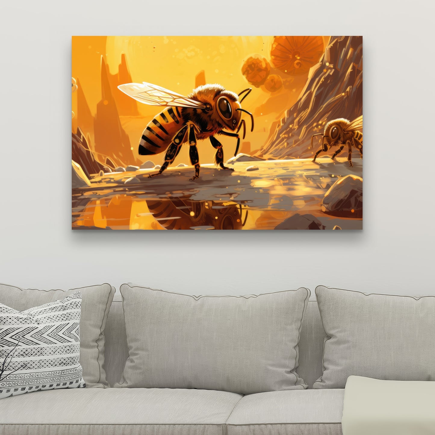 Bee world - 32"x32" Canvas