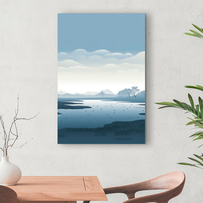 Minimalist Swamp - White Canvas Home Decor | Modern Art