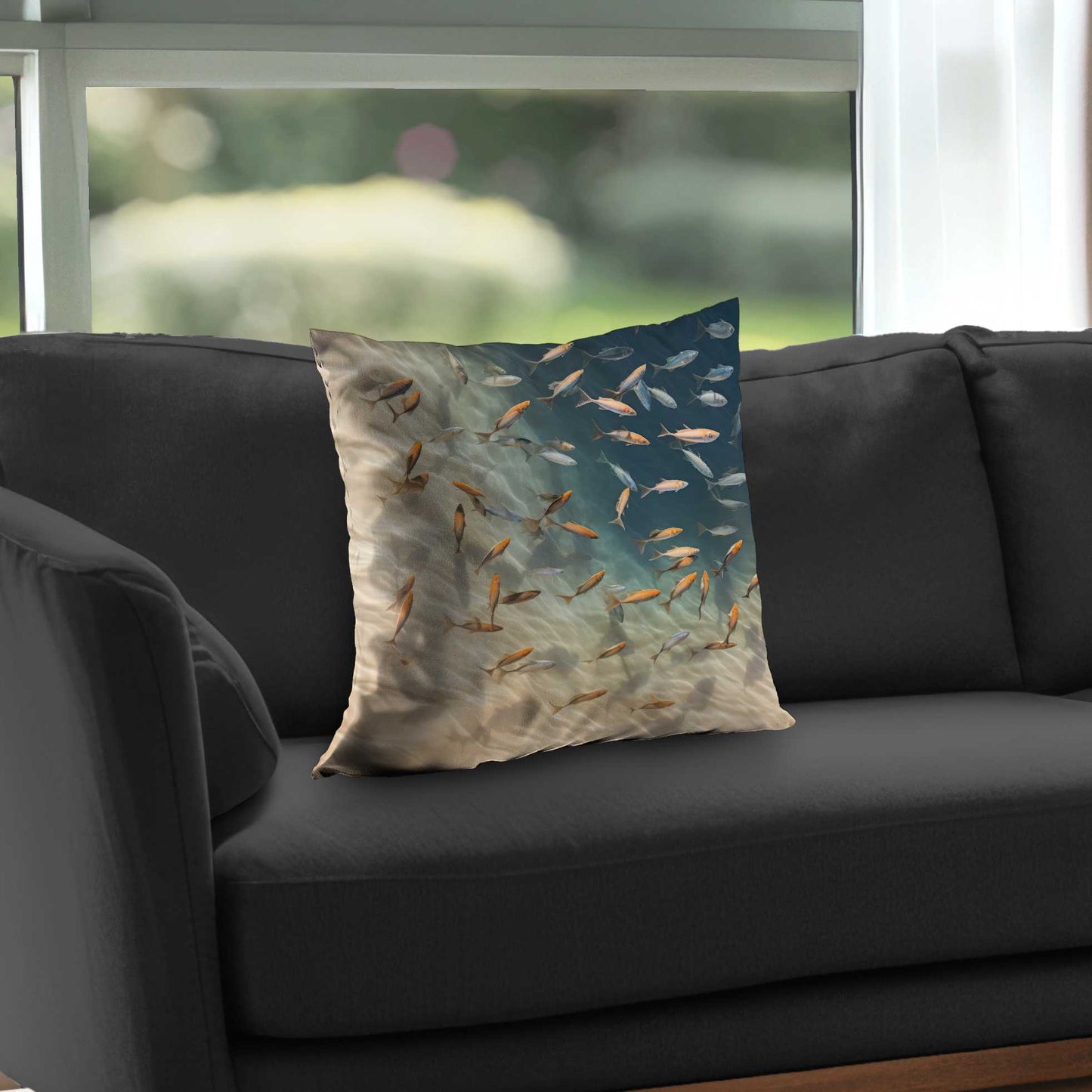 Away from the sand White Poly Twill Throw Pillow | Decor