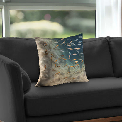 Away from the sand White Poly Twill Throw Pillow | Decor