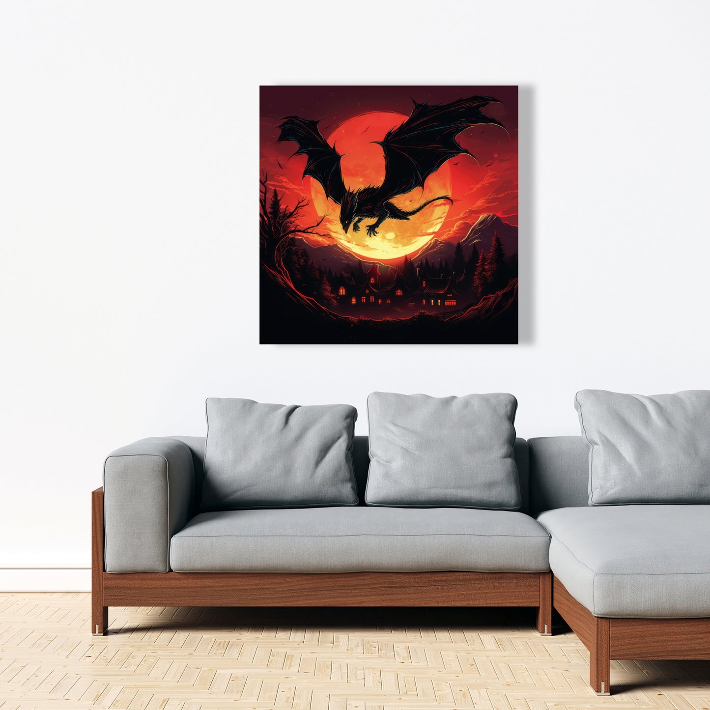 The dragon's wrath - 32"x32" Canvas