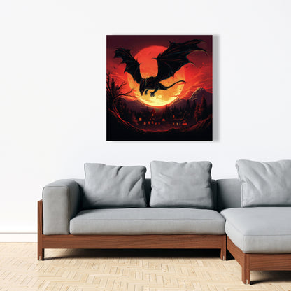 The dragon's wrath - 32"x32" Canvas