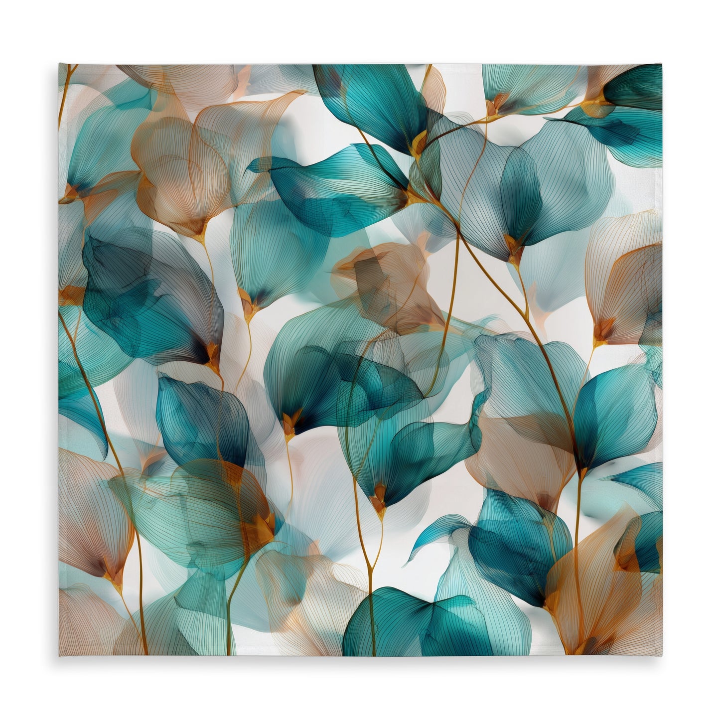 Nappe d'intérieur/extérieur sarcelle et marron | Décoration intérieure