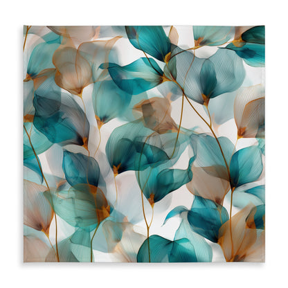 Nappe d'intérieur/extérieur sarcelle et marron | Décoration intérieure