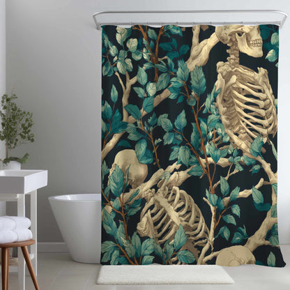 Rideau de douche Bâtons et Crânes | Décoration intérieure unique