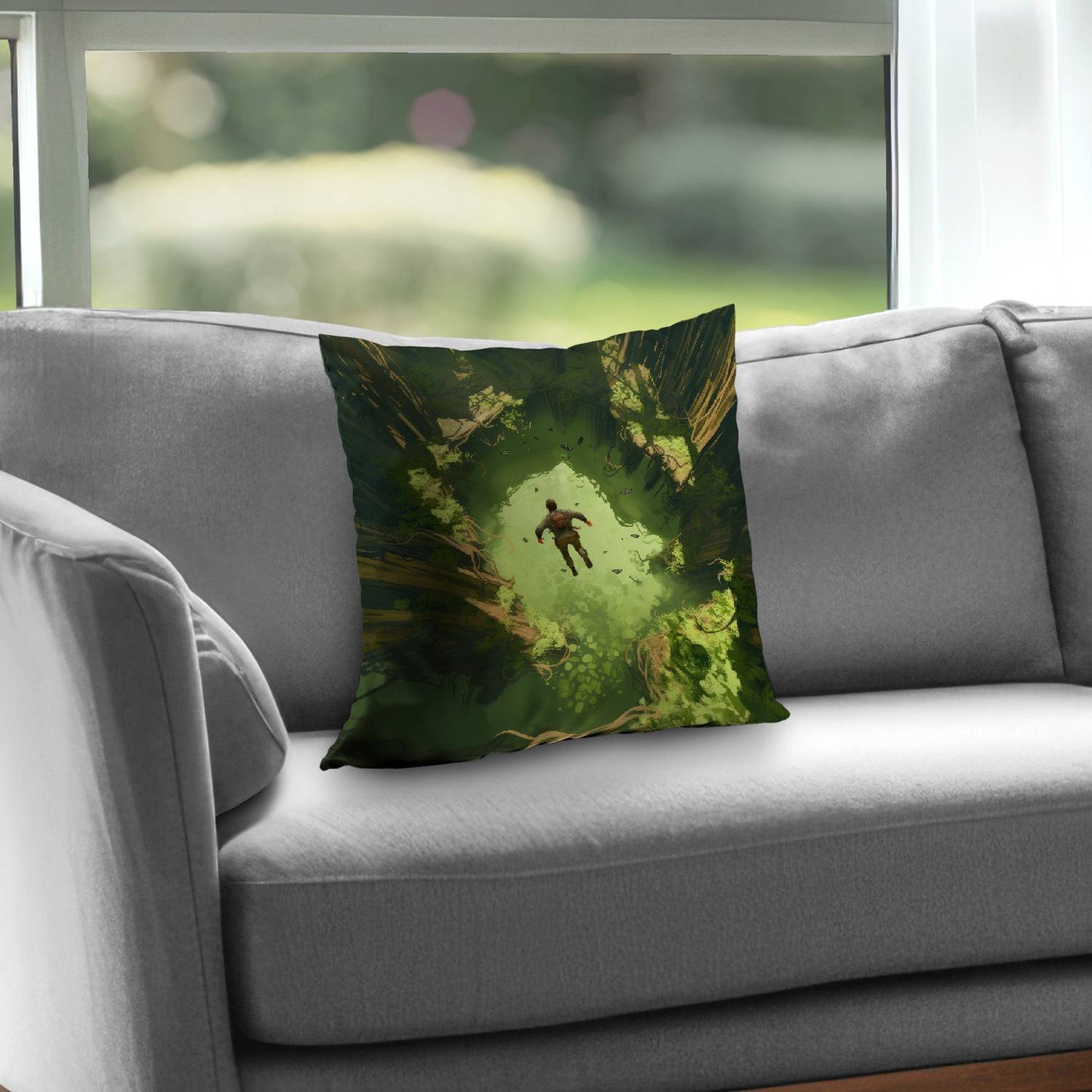 In the unknown - Throw pillow - Print on demand