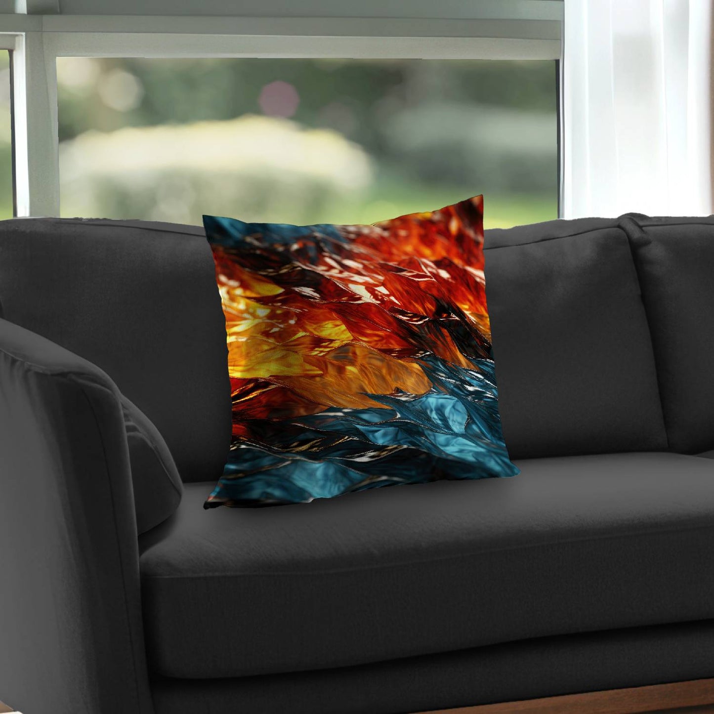 Fire and ice - Throw pillow - Print on demand