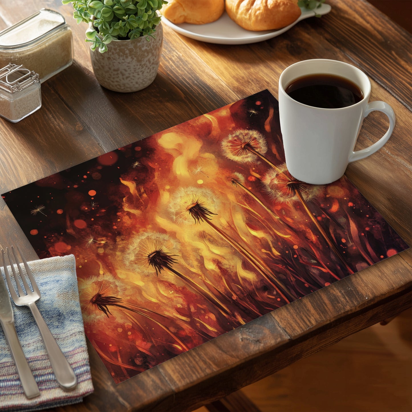 Dandy Fire Polyester Placemat - Stylish Home Decor Accessory