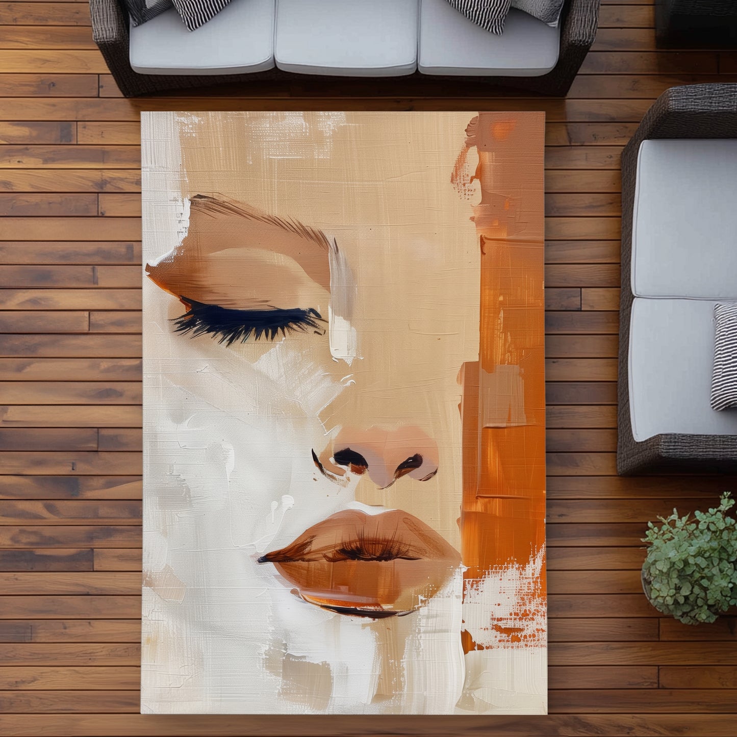 Tapis d'extérieur à moitié couvert | Décoration élégante pour terrasses
