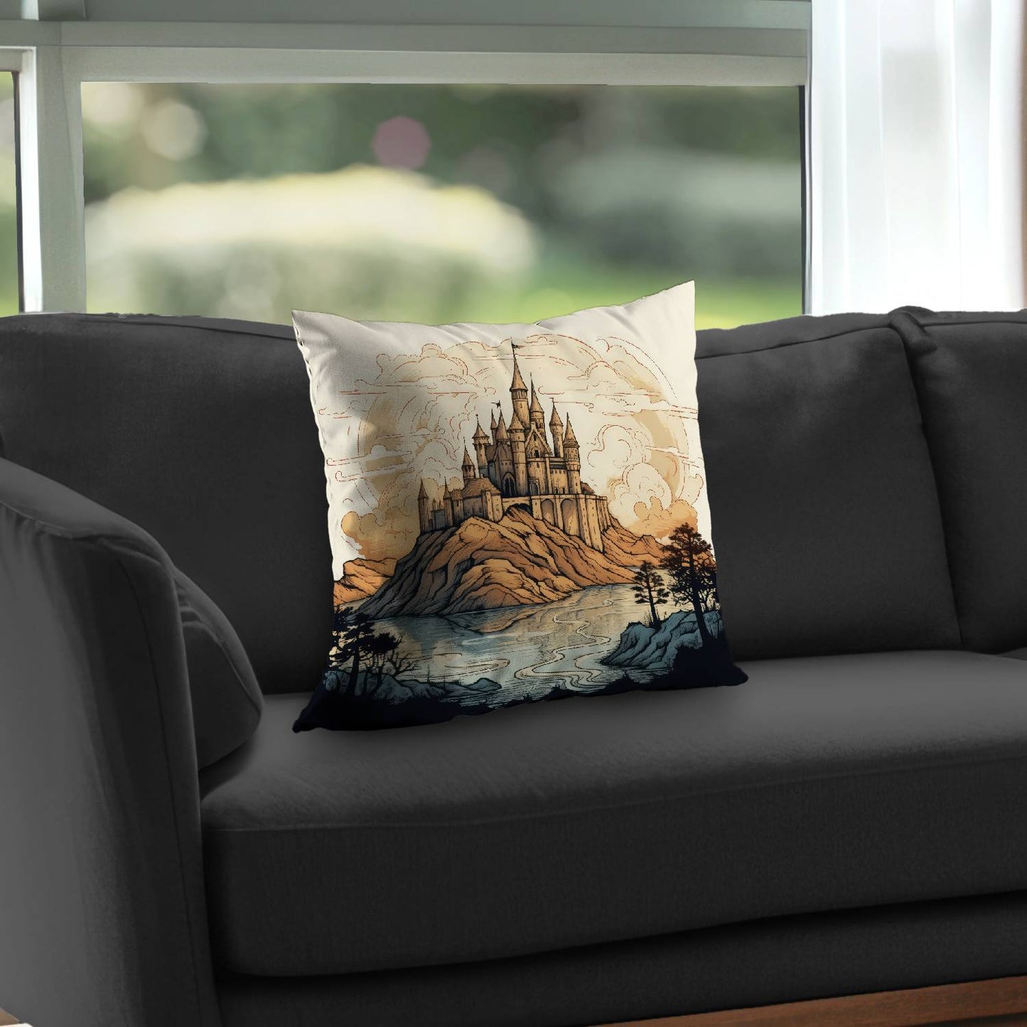 Legendary castle - Throw pillow - Print on demand