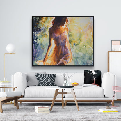 Out of the Water - Blue Framed Canvas for Home Decor