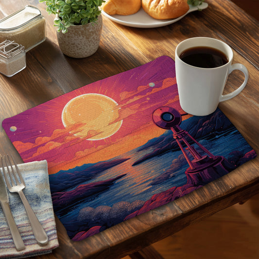 Measure the Calm - Yellow Braided Polyester Placemat | Home Decor