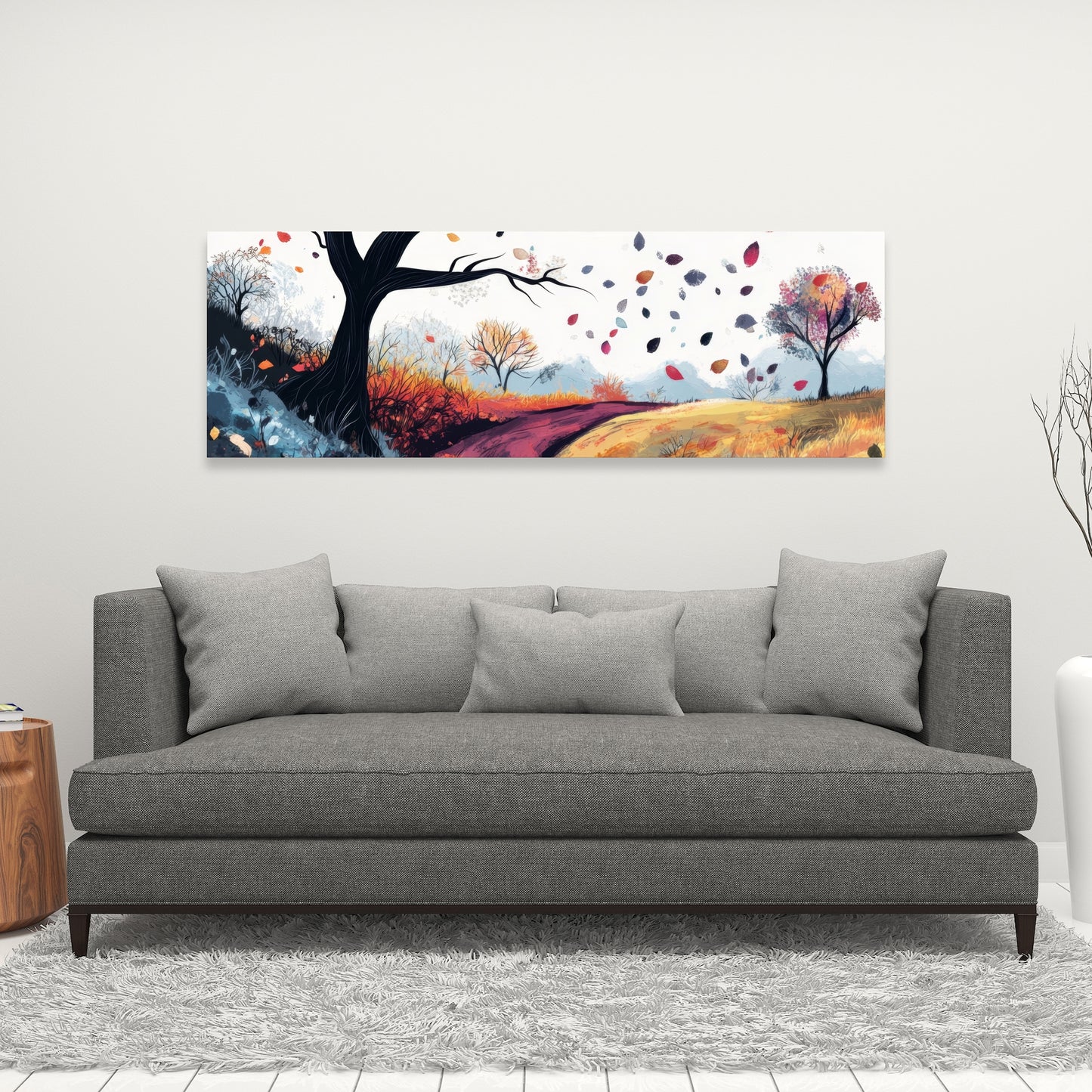 Blowing leaves - 32"x32" Canvas