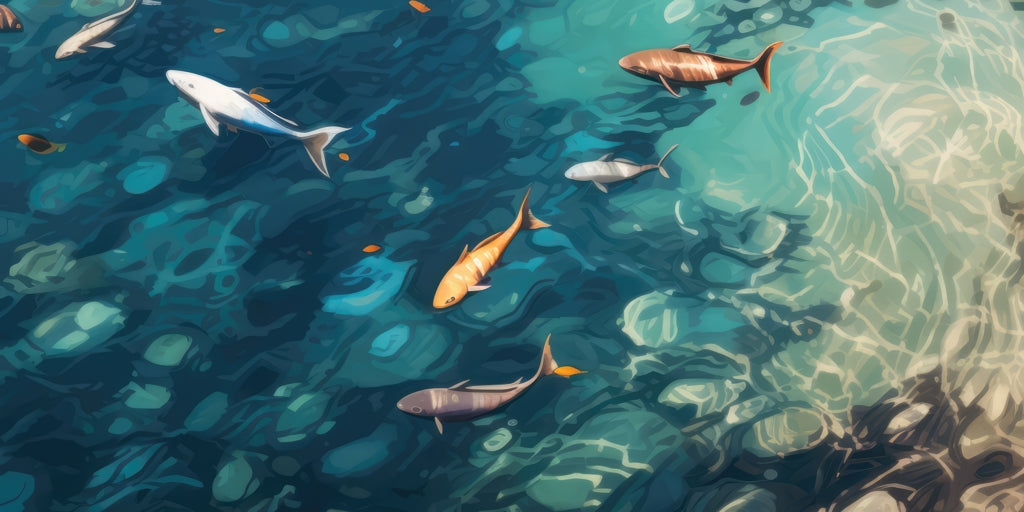 Tapis de bureau Swim Ahead – Décoration d'intérieur élégante, surface durable