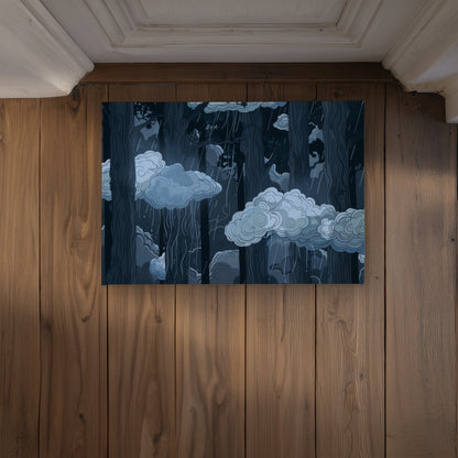 Sneeky clouds Gray Indoor Outdoor Door Mat | Home Decor