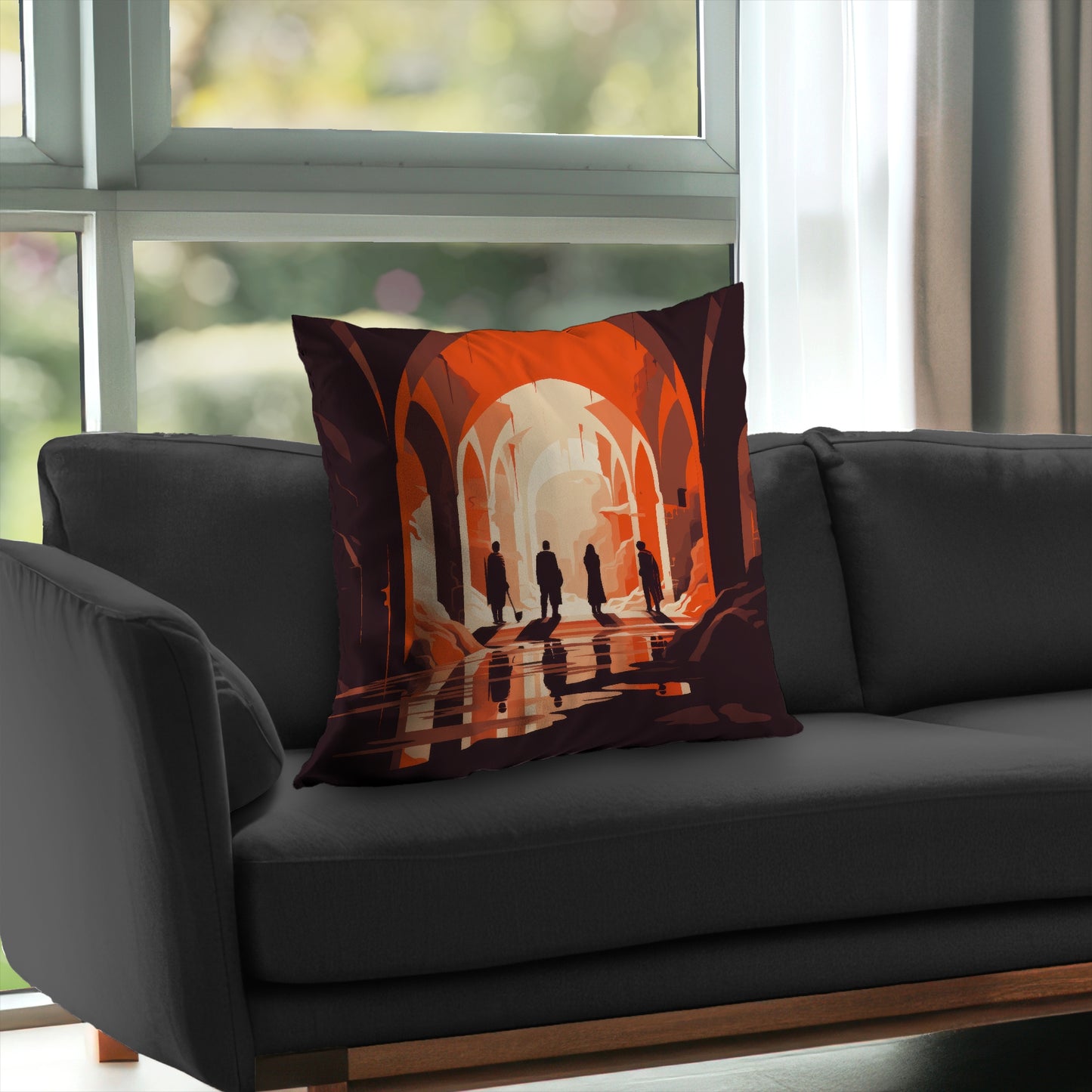 Faith Restored Orange Poly Twill Throw Pillow - Home Decor Insert